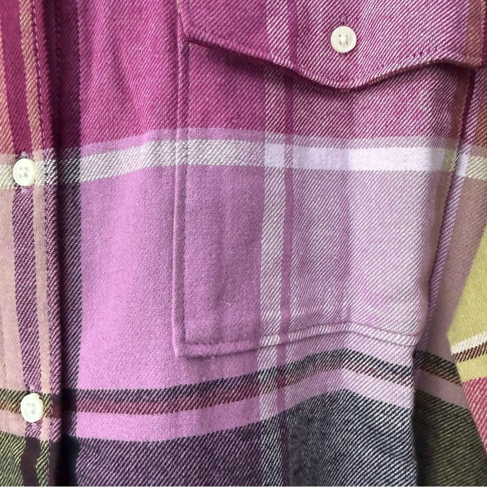 Old Navy NWT Pink Plaid Flannel Button Down size Large - Picture 6 of 17